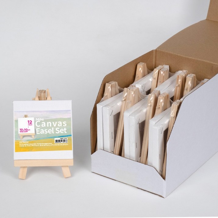 StarStarred 미니 캔버스 이젤 세트 (Gesso Primed) 슈퍼 밸류팩, 12개