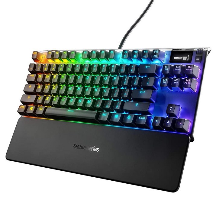 스틸시리즈 Apex Pro TKL 기계식 게임용 키보드 – 세계에서 가장 빠른 스위치 OLED 스마트 디스플레이 소형 폼 팩터 RGB 백라이트