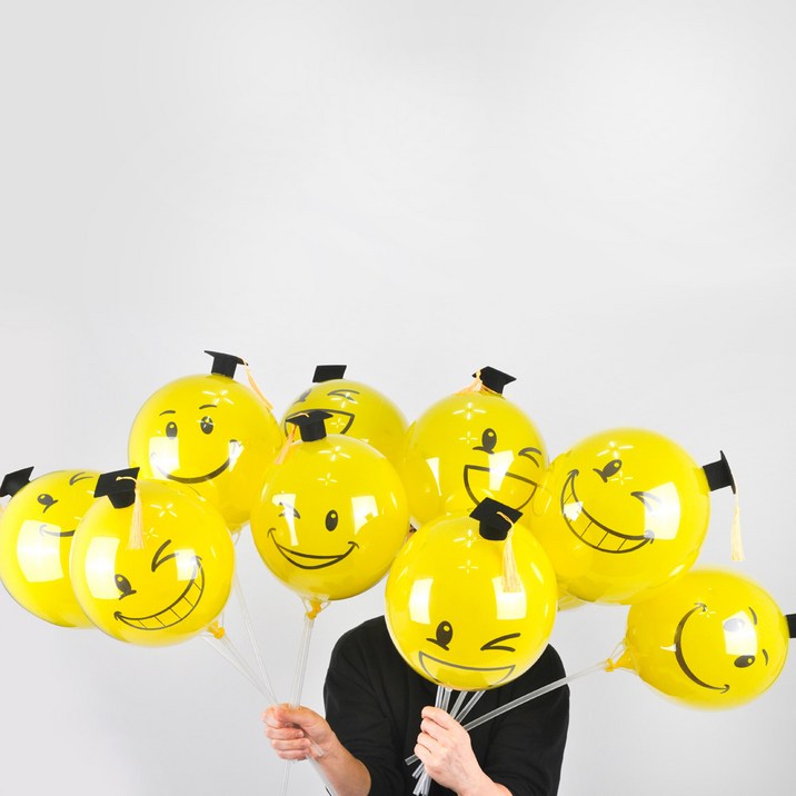 파티쇼 미니 학사모 스마일 풍선