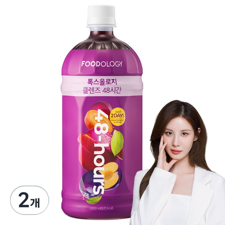 푸드올로지 정품 톡스올로지 클렌즈 48시간 abc 주스, 1L, 2개