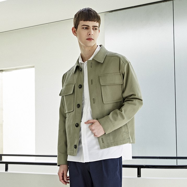 커스텀어스 남성용 와일드 TWILL 스판 트러커 자켓 CXS23SWJK291