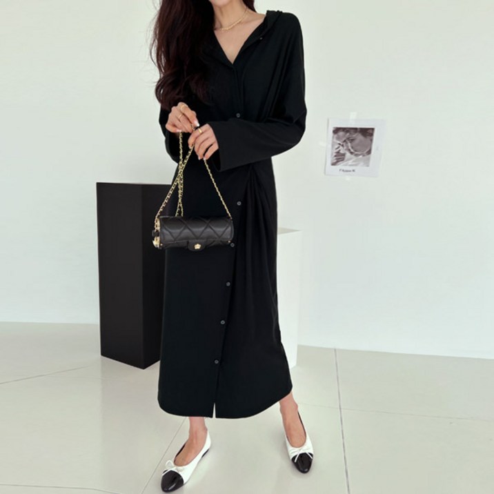 난닝구 디앵크 투웨이후드 롱 원피스