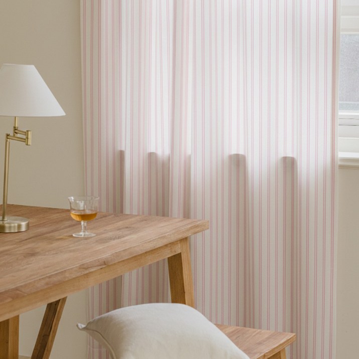 바자르 내추럴소프트 스트라이프 가리개커튼 긴창형