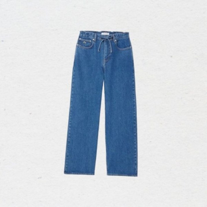 라코스테 LACOSTE 공식 여성 와이드 데님팬츠 HF2448-55N 36L 367956