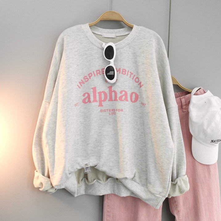 달콩 여성 빅사이즈 봄신상 그레이트레터링오버핏맨투맨