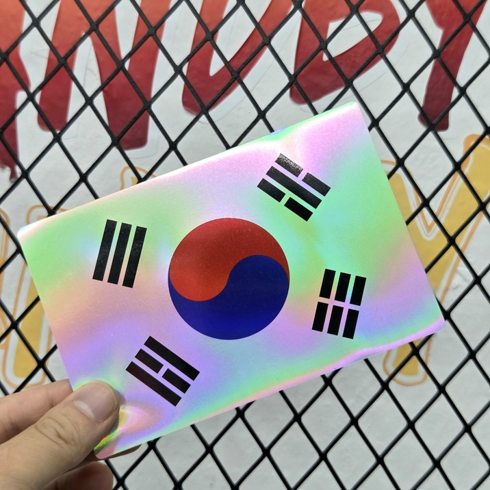 방수 태극기 스티커 2매 / 차량 캐리어 오토바이 부착용 / 일반,홀로그램, 2개, L 홀로그램 (14×9.3cm)