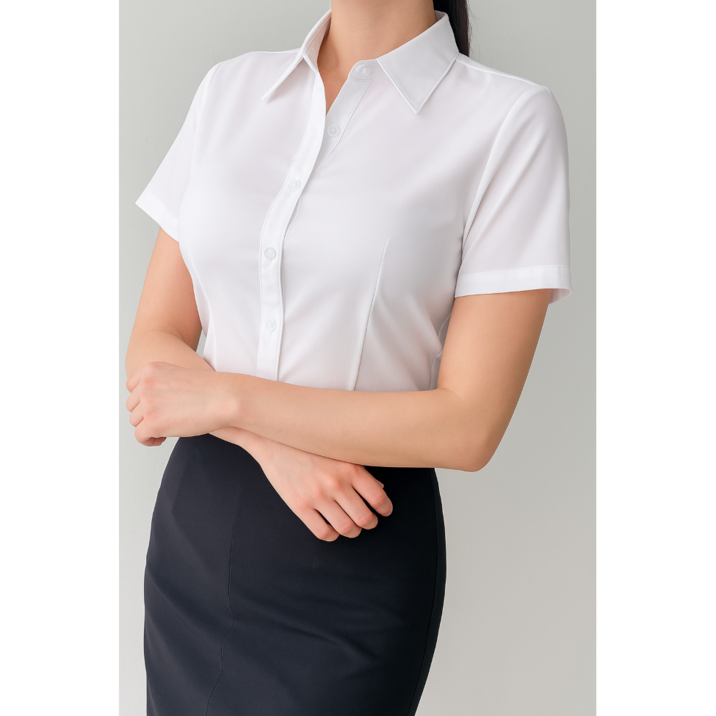 기본 면접 셔츠 유니폼 스판 남방 블라우스 반팔