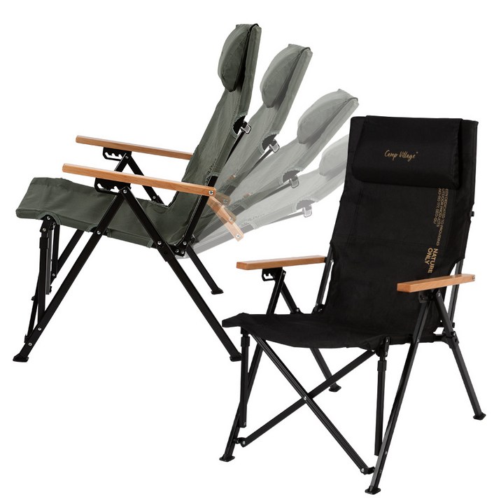 캠프빌리지 캠핑 낚시 4단 각도조절 접이식 리클라인 릴렉스체어 캠핑의자