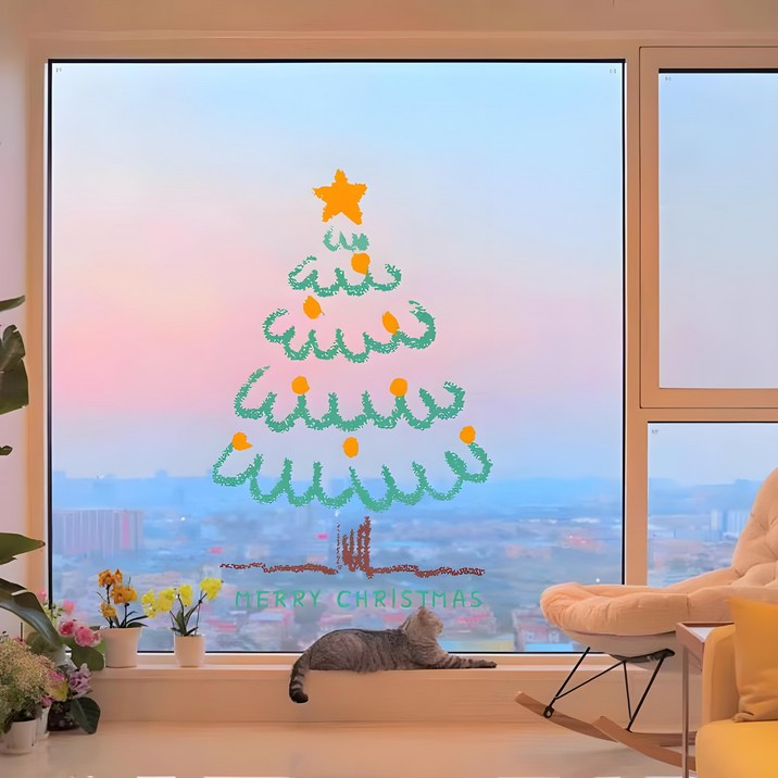 크리스마스 창문 스티커 대형 크리스마스 장식 소품 CHSDJ