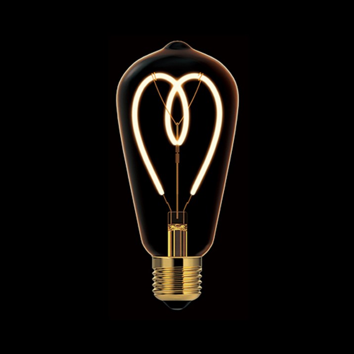 포커스 LED 디자인램프 롱COB ST64 Heart 에디슨 꼬마 전구 감성 캠핑, 10개, 전구색