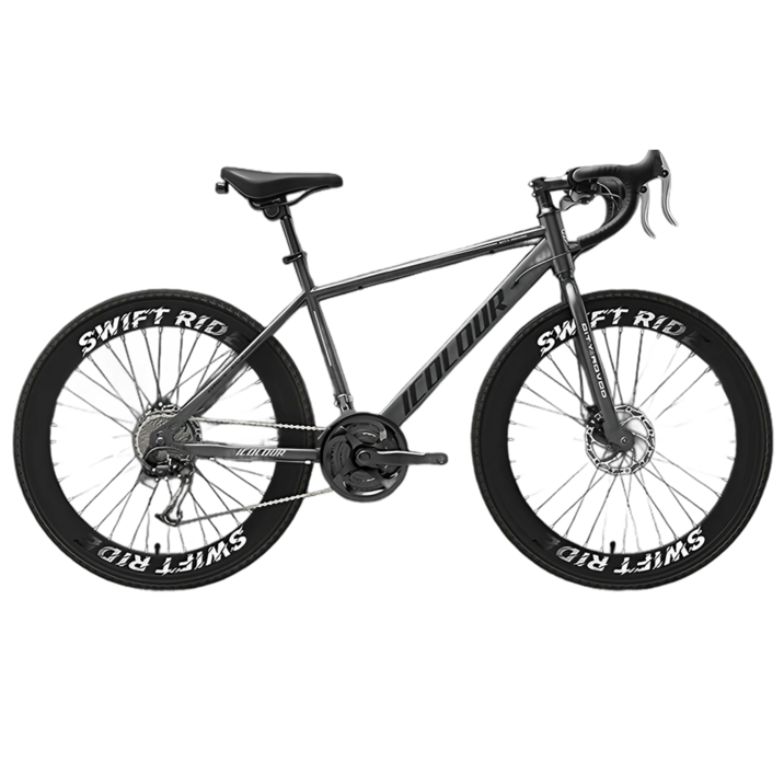 ICOLOUR 초경량 로드자전거 트랙 사이클 입문용 60mm 휠셋, 30세트, 175cm, 그레이