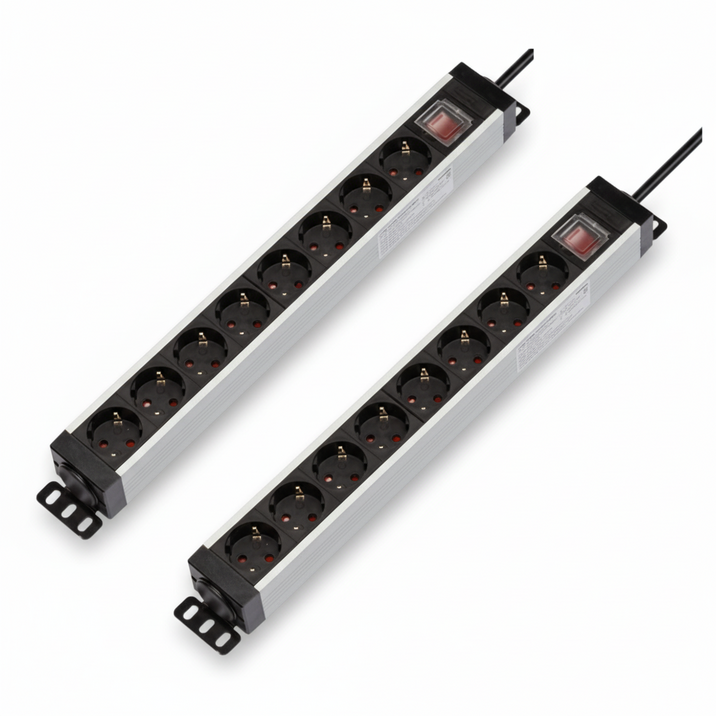 1+1 파워존 고용량 알루미늄 8구멀티탭 과부하차단 통합스위치 서버탭 1.5m 3m 5m