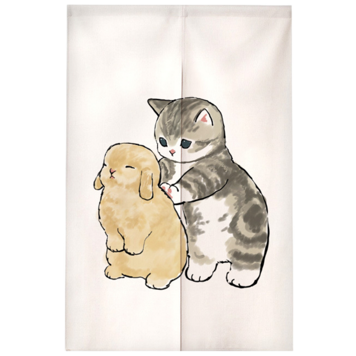 고양이 패브릭 가림막 커튼 공간분리 가림막천 방문가리개