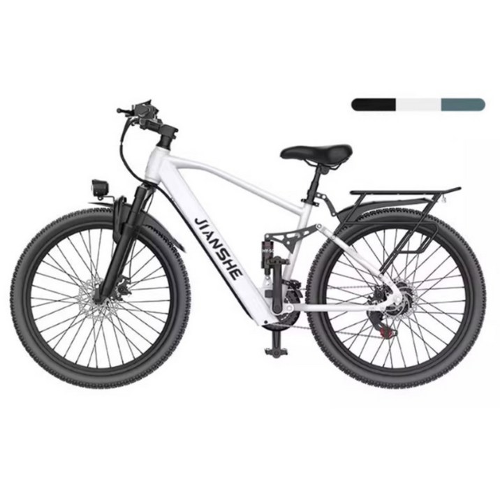 플럭스 오래가는전기자전거 MTB 출퇴근 고성능 자토바이 성인용 리튬배터리 배달 가성비, 클린화이트_26인치, 하이텐강