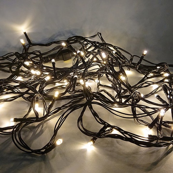 크리스마스블랙트리 선세이브 LED 은하수 100구 검정선+정류기 세트 크리스마스 트리전구, 전구색