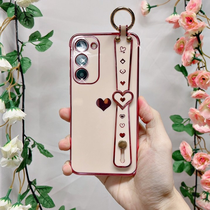 힐링센트 갤럭시 S23 시리즈 하트 스트랩 케이스  강화유리필름