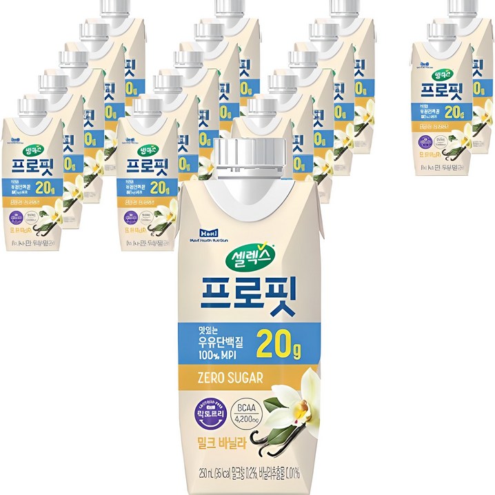 셀렉스 프로핏 우유단백질 드링크믹스 RTD 밀크 바닐라, 250ml, 18개 셀렉스 프로핏 우유단백질 드링크믹스 RTD 밀크 바닐라, 250ml, 18개