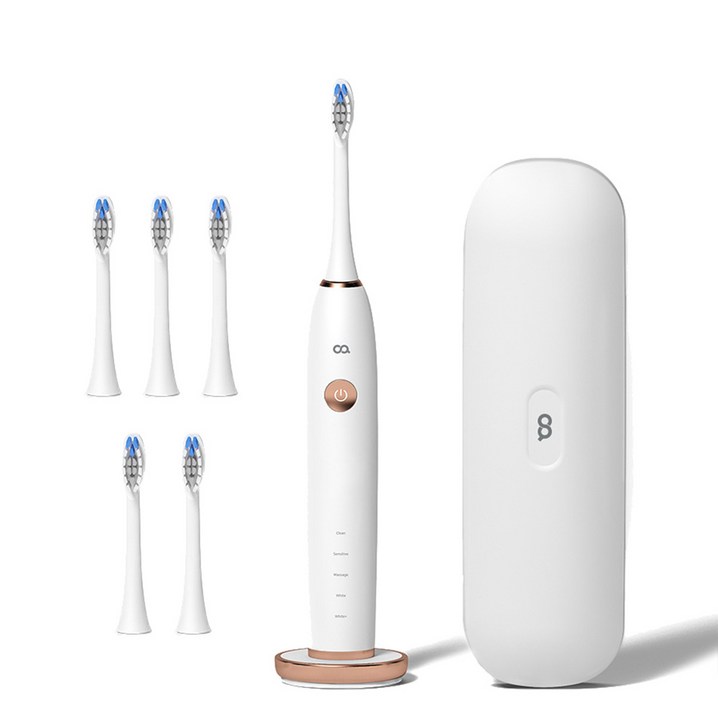 오아 클린이 소프트B 음파 전동칫솔 화이트  소프트 리필 칫솔모 4p 화이트 세트