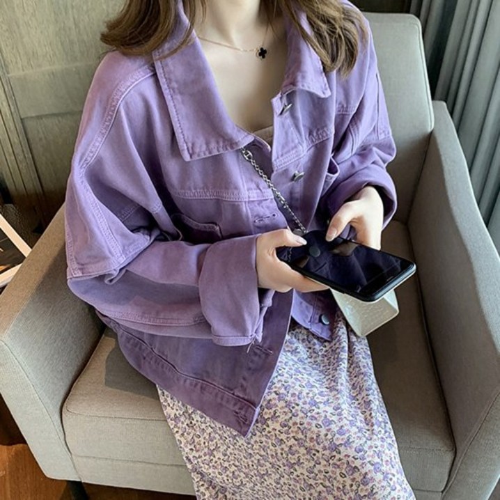 순이들 여성 퍼플 데님 자켓 순이들 여성 퍼플 데님 자켓