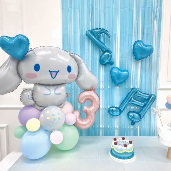 산리오 시나모롤 풍선 스탠드 모리모토 생일파티용품 세트