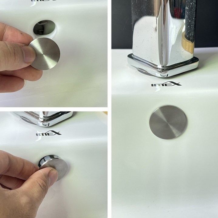 더블슬릿 황동 SUS304 스텐레스 세면대 세면캡 구멍 완전 막힘형 오버플로우 마개 11