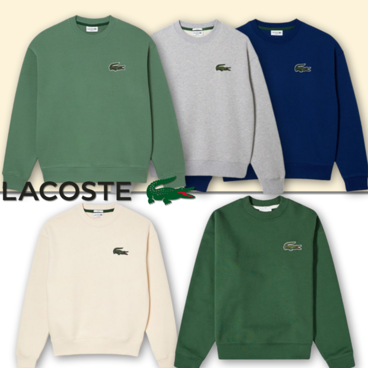 해외직수입100정품 라코스테 남여공용 라운드맨투맨 긴팔루즈핏맨투맨 5 COLOR