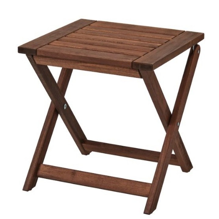 캠핑 야외스툴 접이식 간이 의자 아카시아 원목 화분 받침대 협탁 가닝 테이블, 1개