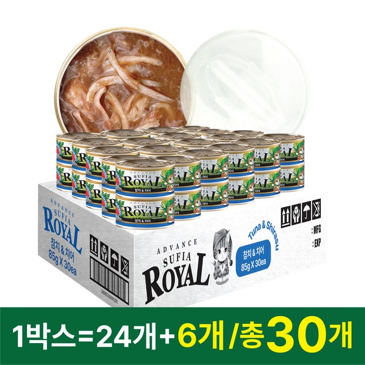 어드밴스 로얄 수피아 7종 85g x 120개입 고양이 캔 길냥이 통조림 간식, 120개, 85g, 수피아 참치치어