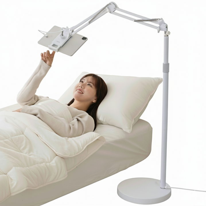 4세대 초고속충전 내장형 스톤힐 XX 태블릿 거치대, STHOLDER STAND 화이트충전