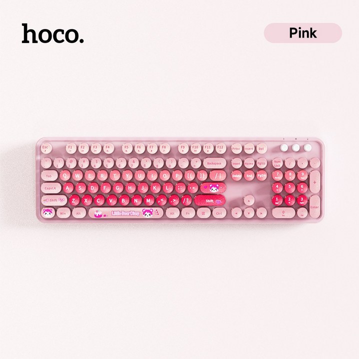 hoco. 유선 키보드 LED 저소음 사무용 키보드 게이밍 유선 일반형 키보드 K9, 핑크