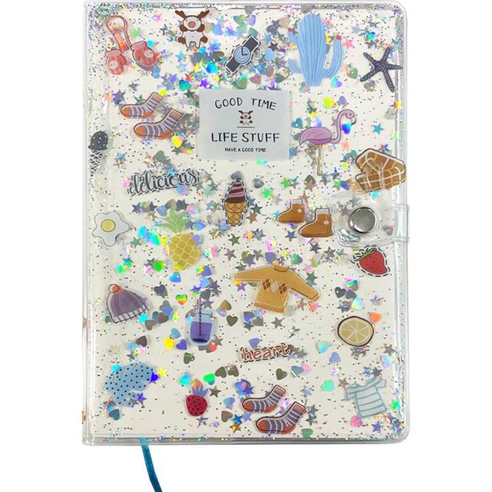 동아피엠에스 글리터 큐티 투명 다이어리