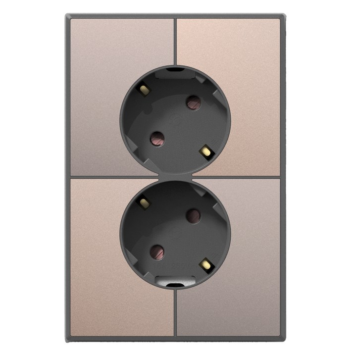 틸인스 갤러리 접지 콘센트 2구 45도 베이지골드, 1개