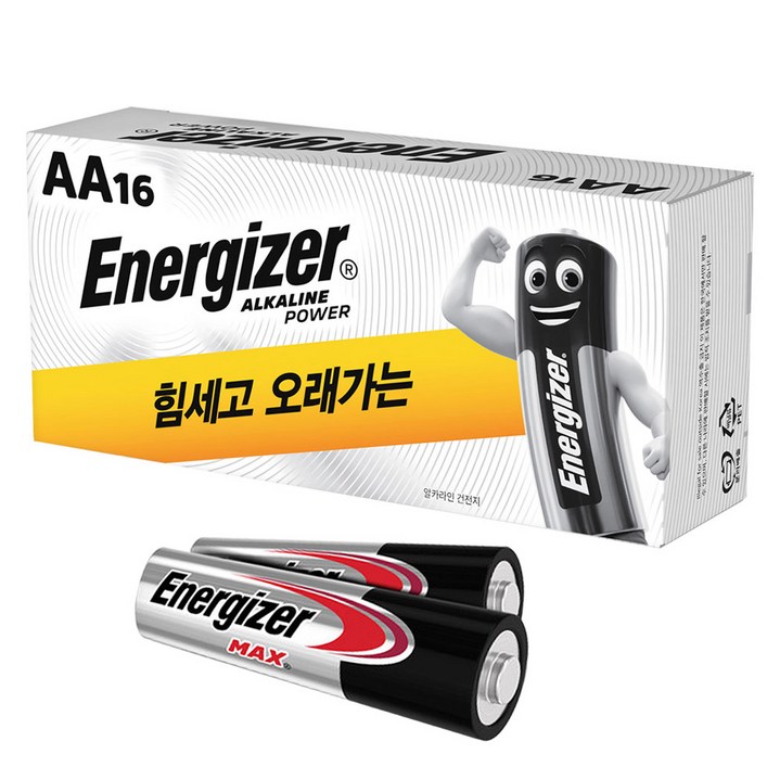 에너자이저 알카라인 AA 건전지, 1개, 18개입