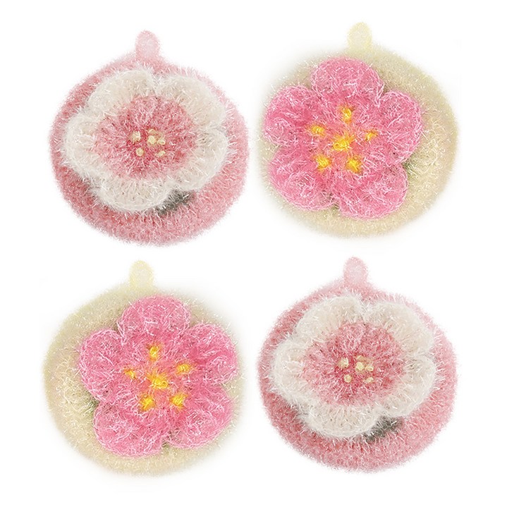 젊은이마켓 벚꽃 수세미 2종, 4개입, 1개