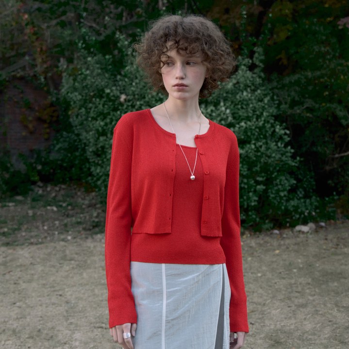 쥬시쥬디 여성용 가디건 + 이너 니트 세트 JZKT020C