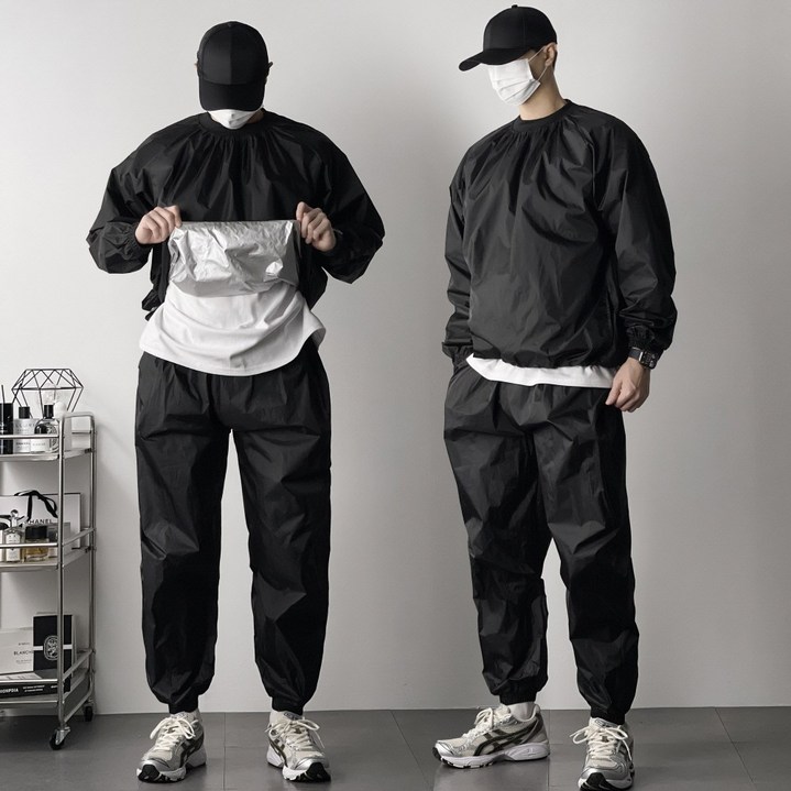 오프앤 남녀공용 무지 땀복 다이어트 운동복 런닝 헬스 맨투맨 땀복 상하 세트