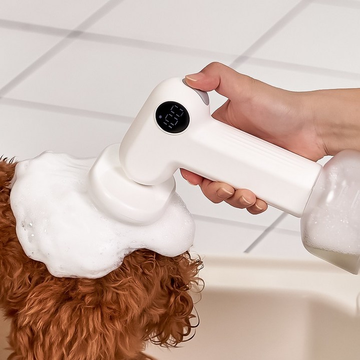 라빌리 강아지 고양이 거품목욕기 브러쉬형 반려동물 버블 목욕기, 1개, 화이트, 라빌리 거품목욕기