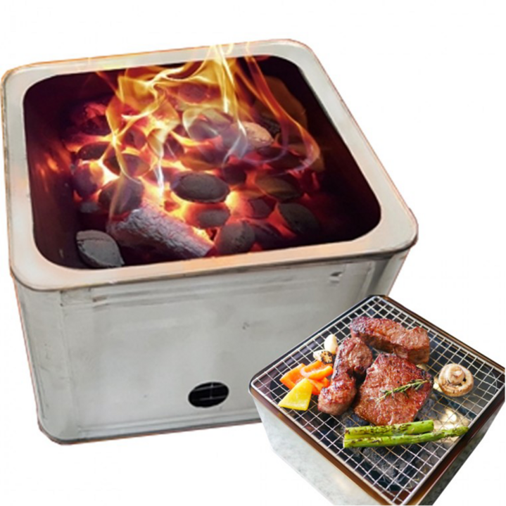 럭헤븐 미니 숯불 MINI BBQ, 1개, 사이즈(23cmx23cmx13cm)
