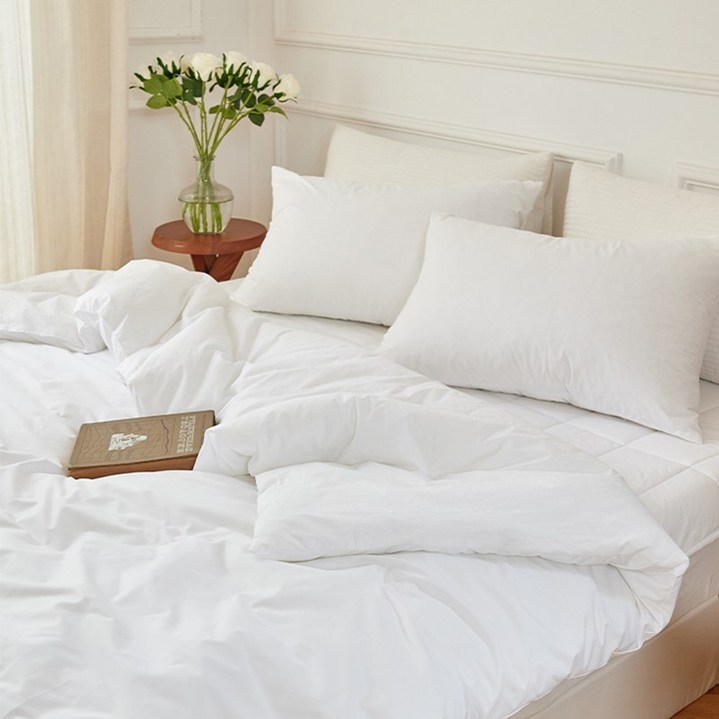KURUA 60수 고밀도 순면 워싱 침구세트 호텔식 차렵이불/패드/베개커버 세트
