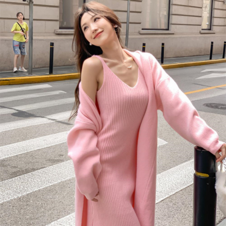 롱 원피스 가디건 세트 임산부 가능 롱 원피스 가디건 세트 임산부 가능