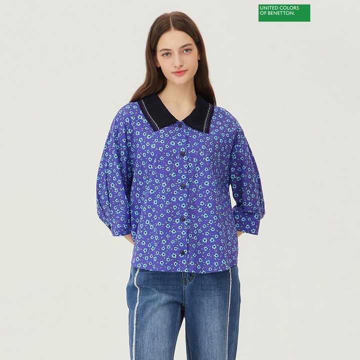 베네통 뮬리 블라우스 BABL11341 VO