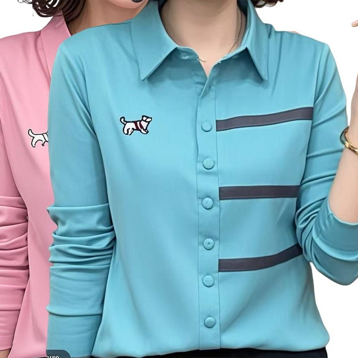 11 여성티셔츠 셔츠 긴팔티 블라우스 맨투맨 티 데일리 캐주얼 카라넥 티 VNF7586 36