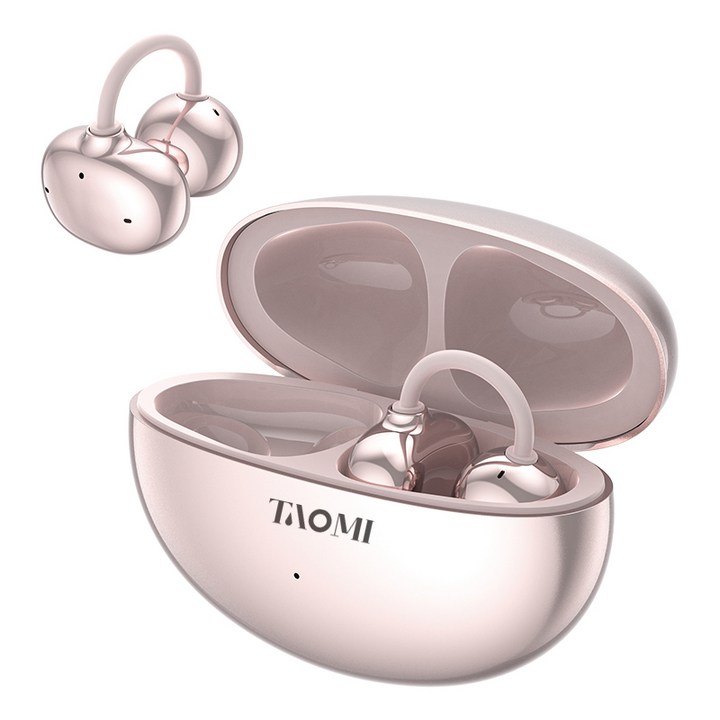 타오미 무선 V6.0 오픈형 블루투스 이어폰 귀걸이형, TMClip 26, 로즈골드