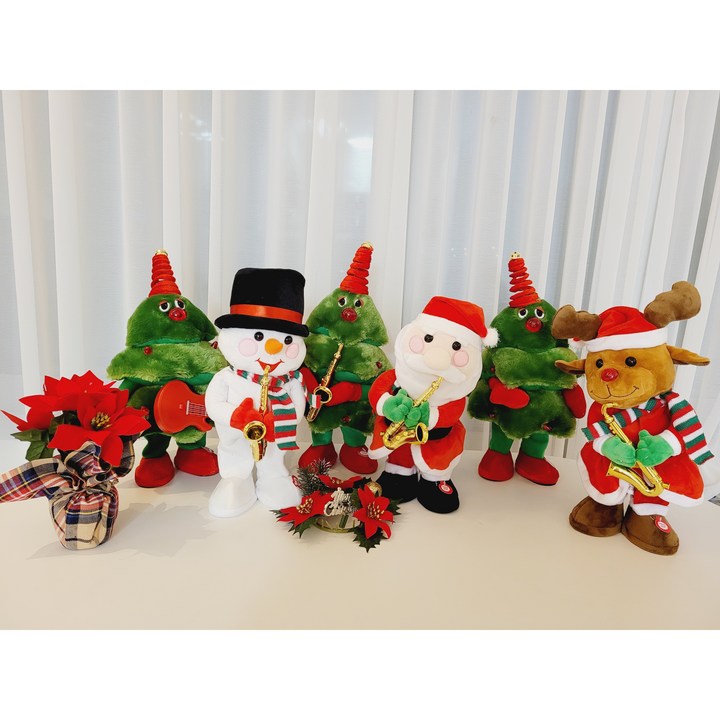 (당일출고,건전지포함)크리스마스 댄싱트리 춤추는 멜로디인형 움직이는 트리 눈사람 루돌프 산타 인형 건전지포함 - 쇼핑뉴스