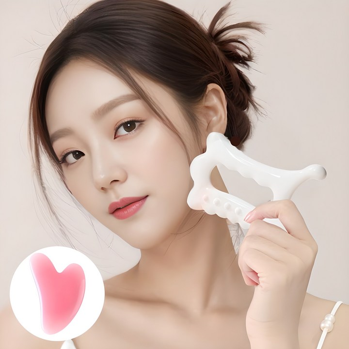 여신괄사 V라인 페이스 바디 2개세트 경락 괄사, 1세트, 화이트 여신괄사 V라인 페이스 바디 2개세트 경락 괄사, 1세트, 화이트
