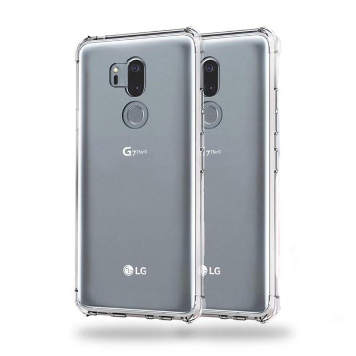lgg7 나인테크 (1+1) LG G7 Thinq 방탄 쿠션 투명 에어 커버핏 범퍼 케이스 2p