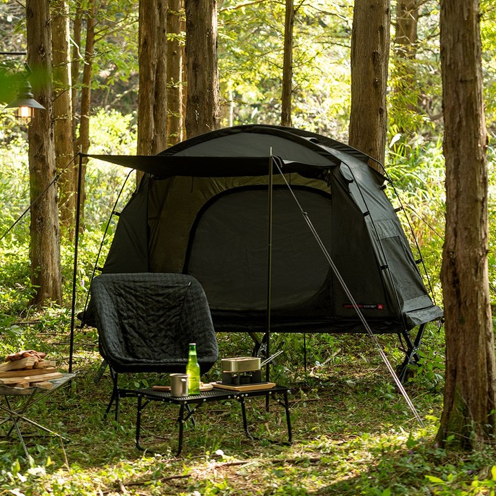 야전침대텐트 카즈미 블랙 코트 텐트 II 캠핑 낚시 1인용텐트