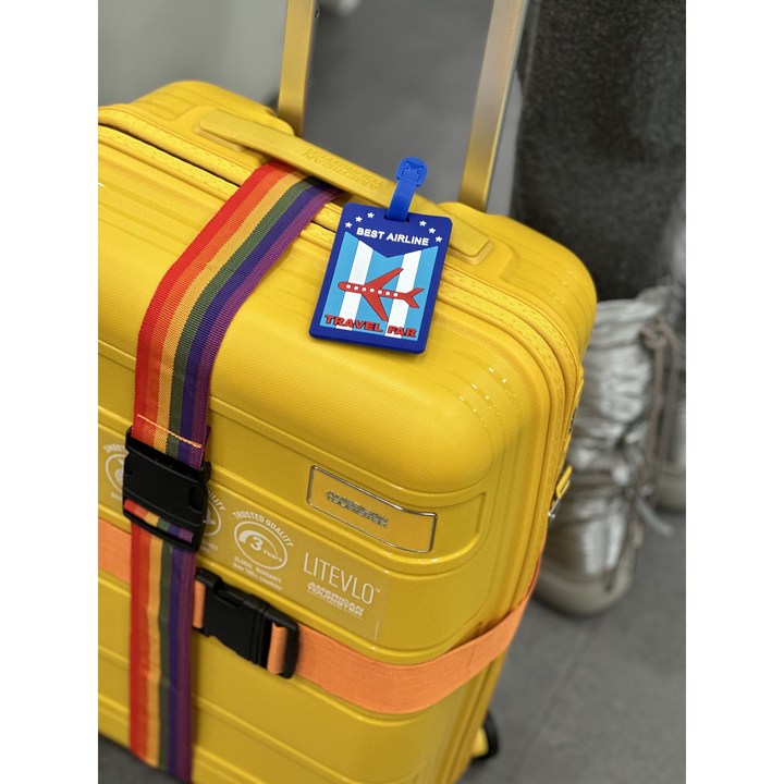 캐리어스트랩 [2+2]조킹글로벌 캐리어벨트 네임택 해외 여행가방 이름표 밸트 4종세트