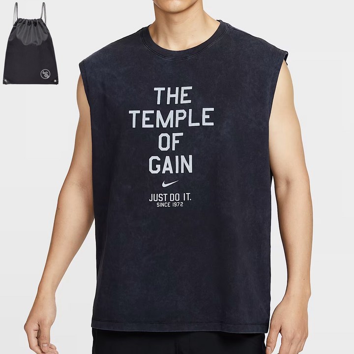 나이키 루즈핏 오버핏 여름 민소매 나시 TEMPLE 티셔츠 PGN짐쌕가방 지급