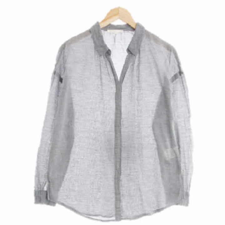 2675 maje 그레이 면혼방 쿨셔츠긴팔블라우스 1